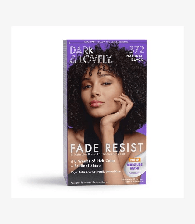 Dark & Lovely Fade Resist Permanent Hair Color, 372 Natural Black