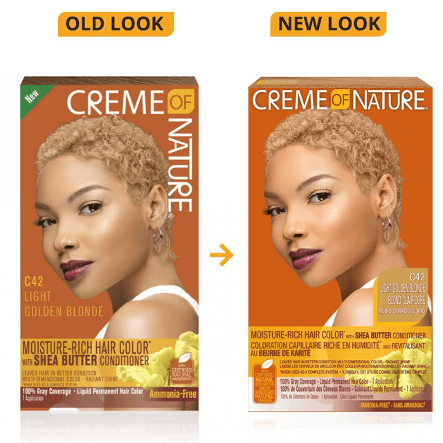 Creme of Nature Certified Natural Ingredients Moisture-Rich Hair Color* with Shea Butter Conditioner C42 Light Golden Blonde