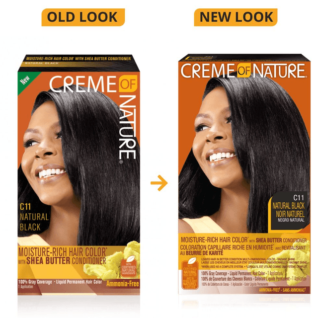 Creme Of Nature Moisture-Rich Hair Color* with Shea Butter Conditioner C11 Natural Black
