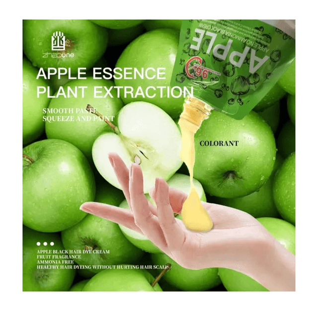  Apple Black Hair Dye Cream- Fast and healthy Dyeing 20 minutes Non-stick Scalp Fruit Fragrance 96 Hours 500x2ml.NO TOWEL NO SCALP NO COLLAR.