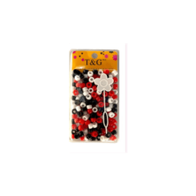 T&amp;g Hair Beads Black,white &amp; red