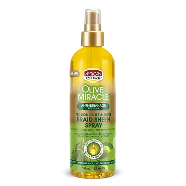 African Pride Olive Miracle Anti-Breakage Braid Sheen Spray 12oz