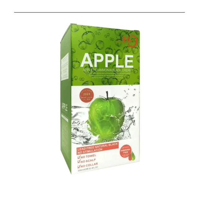  Apple Black Hair Dye Cream- Fast and healthy Dyeing 20 minutes Non-stick Scalp Fruit Fragrance 96 Hours 500x2ml.NO TOWEL NO SCALP NO COLLAR.