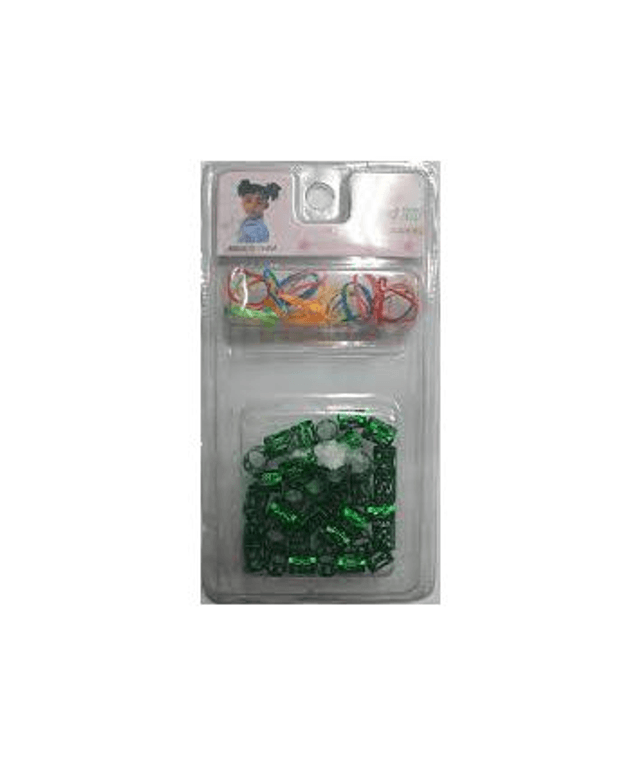 Bead Kit Metal Hair Beads + Rubber Bands